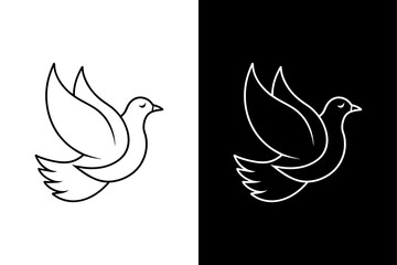 Dove icon vector on White Background ,Vector Art Illustration on white background.