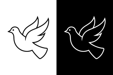 Dove icon vector on White Background ,Vector Art Illustration on white background.
