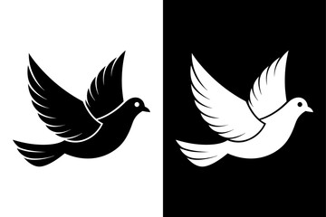Dove icon vector on White Background ,Vector Art Illustration on white background.
