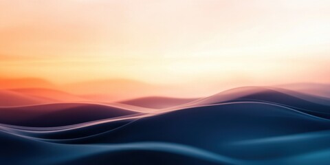 Abstract Ocean Waves at Sunrise with Soft Gradients and Colors