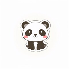 Naklejka premium Cute Panda Sticker: A charming and adorable panda sticker with a minimalist design, perfect for adding a touch of cuteness.