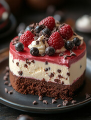 chocolate cake with berries