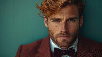 Whimsical portrait of a dapper fox in elegant attire