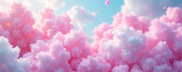 Fototapeta premium Dreamy pastel colors blending like cotton candy, blue, soft