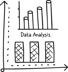 Data analysis graph with bar and line charts illustrating statistical information.