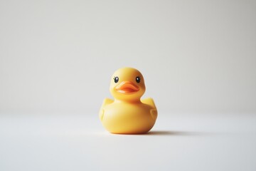 Yellow Rubber Duck on White Background