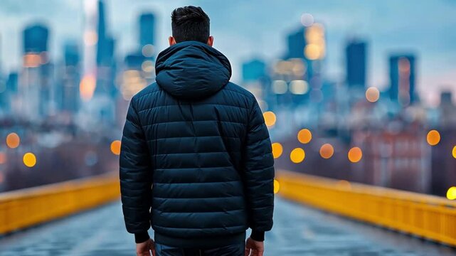 A solitary man wanders an abandoned city, grappling with amnesia and a lost identity. Evocative and atmospheric scene.