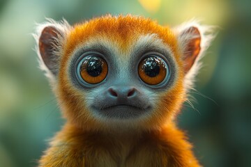 Adorable Golden-Crowned Loris Close-Up