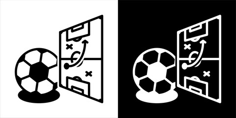 A black and white strategy icon