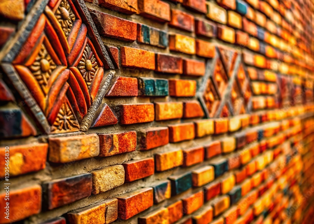 Poster intricate brickwork background: high-resolution texture for design projects