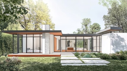 Modern home exterior with open plan