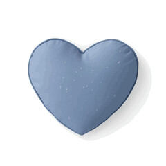 2D flat vector illustration heart-shaped decorative pillow icon isolated on a white background.


