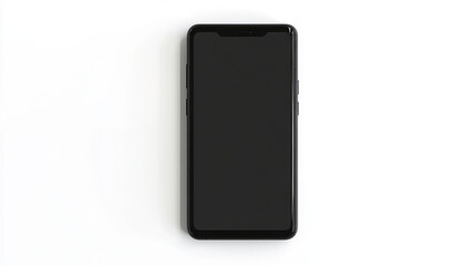 Black mobile smartphone mockup with blank screen isolated on white background with clipping path,