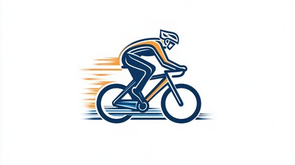 Obraz premium Cyclist in motion, stylized graphic, abstract design, for sports/fitness content