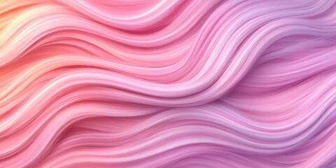 Delicate waves in pastel pink shades create a serene backdrop, emphasizing the luxurious feel and health of well-cared-for hair, highlighting hair care artistry