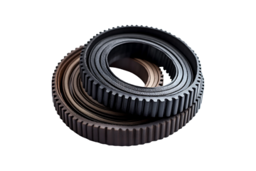 Flexible Perforated Power Belts Isolated on Transparent Background PNG Image.