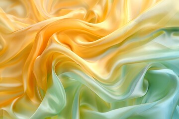 Obraz premium Soft fabric in shades of yellow, green, and light creates a flowing texture that adds warmth and vibrancy to any creative project or setting