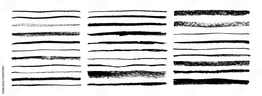 Poster horizontal crayon drawn straight lines. scratchy strokes with rough edges. thin and thick long chalk