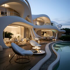 Fototapeta premium Luxury Modern Villa with Stunning Architectural Design