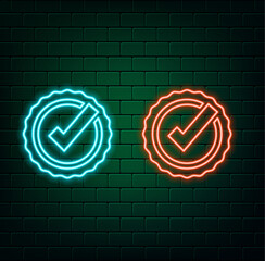 Green check mark tick icon from connecting dot and line light effect vector illustration isolated on transparent background