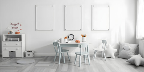 Minimalist Scandinavian Children's Room with Soft Pastel Decor