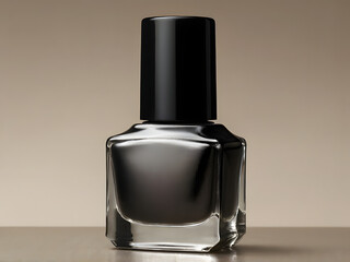 silver black nail polish, closeup 