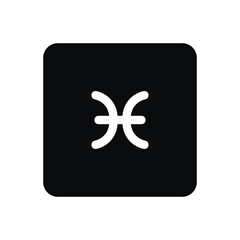 Obraz premium Zodiac horoscope. Pisces astrological icon symbol. Stylized star sign esoteric. Simple line vector illustration.