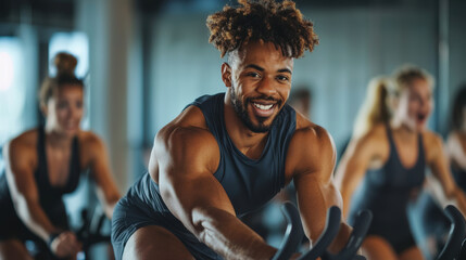 High-Energy Fitness Class with Motivational Instructor in Modern Gym Setting
