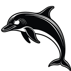 dolphin isolated on white background vector illustration