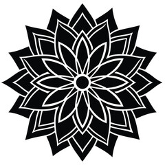 mandala-flower-vector illustration