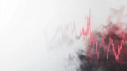 Stock market graph obscured by smoke