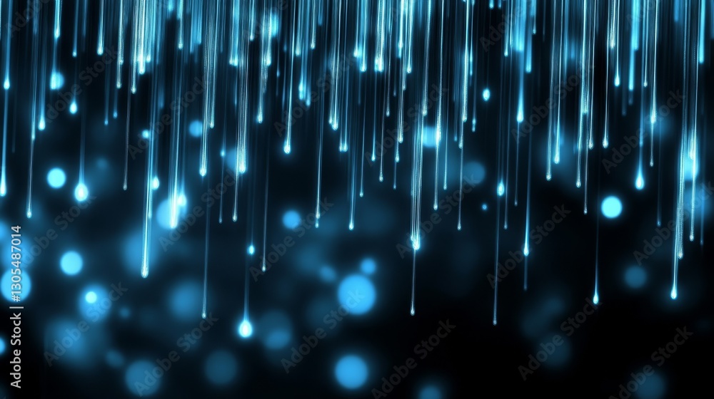 Poster abstract blue light streaks and bokeh effect creating an ethereal atmosphere