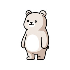 Naklejka premium Cute Minimalist Cartoon Bear Standing