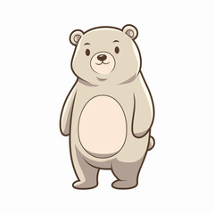 Fototapeta premium Cute Minimalist Cartoon Bear Standing