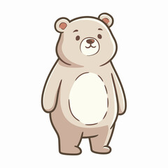 Fototapeta premium Cute Minimalist Cartoon Bear Standing