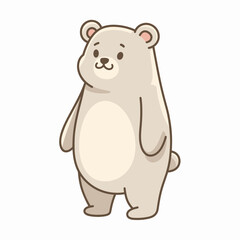 Naklejka premium Cute Minimalist Cartoon Bear Standing