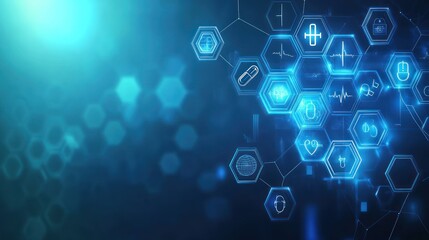 Fototapeta premium Medical icons network abstract background