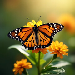 Naklejka premium butterfly on flower