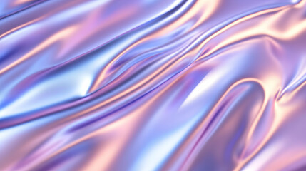 A visually captivating abstract image showcasing smooth, flowing waves of iridescent fabric with a blend of pastel colors, perfect for artistic and design projects.