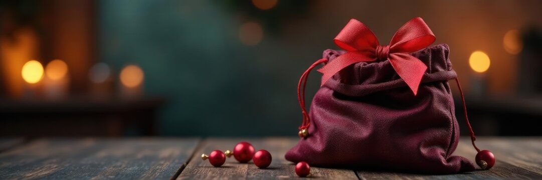 Geschenk in einem dunklen Sack auf einem Tisch, korb, tisch, schatten