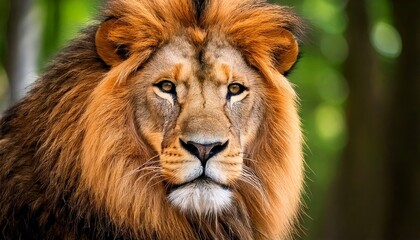 Fototapeta premium A stunning portrait of a lion in its natural habitat. 