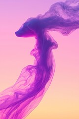 Fototapeta premium A purple and pink smoke is flying in the air