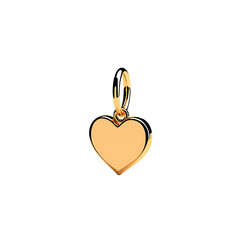 gold heart charm 3D render