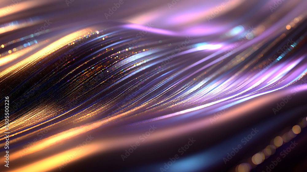 Poster an abstract wave of colorful light, showcasing smooth curves and gradient hues. this captivating des