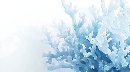 Naklejka premium Minimalist artistic watercolor illustration of blue coral design high resolution picture