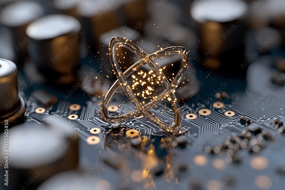 Poster a futuristic vision of quantum supercomputing, future technology, and the internet of things is embo