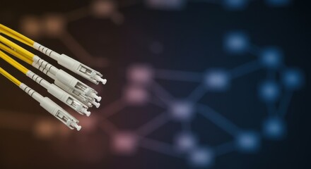 Fibras opticas con conectores y luz