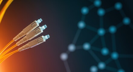 Fibras opticas con conectores y luz