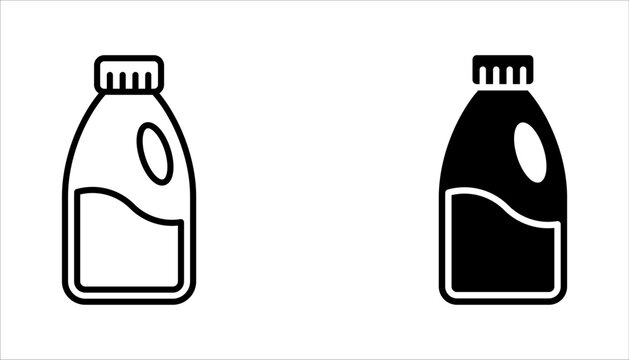 Bleach bottle icons set. Outline set of bleach bottle vector icons, vector illustration on white background