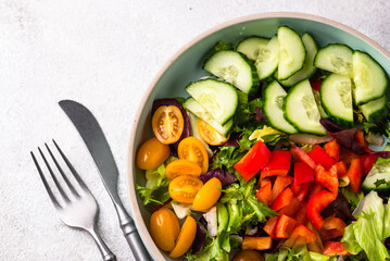 Fresh healthy organic vegetable salad